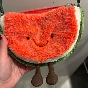 Jellycat Fuzzy Red and Green Crossbody Bag